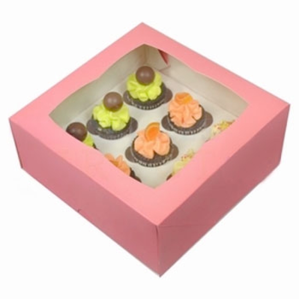HoM Cupcake Box für 9 Mini-Cupcakes, babypink