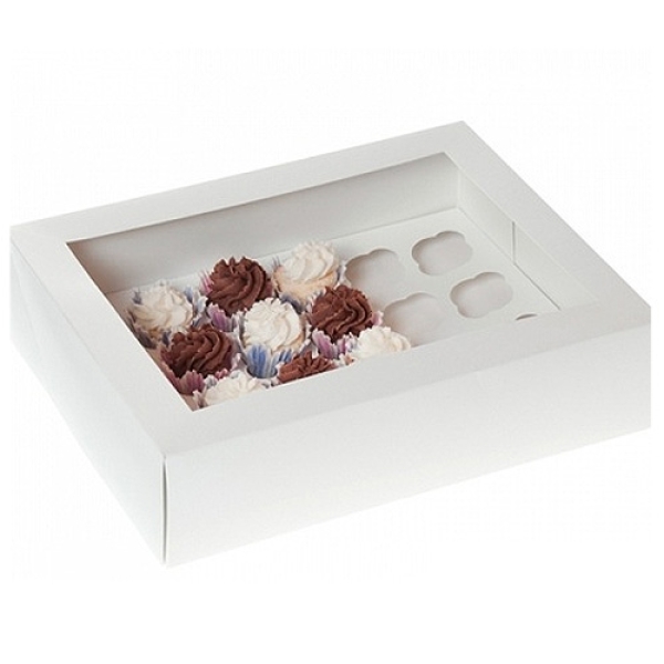 HoM Cupcake Box für 24 Mini-Cupcakes, weiß