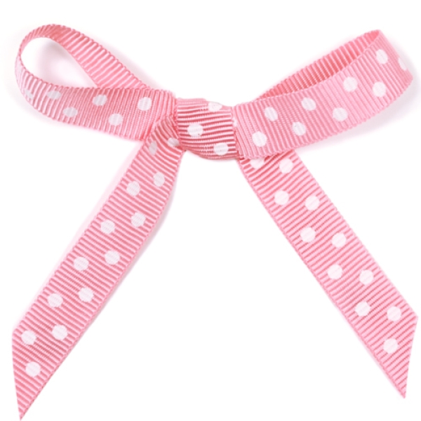 Schleifenband, Satinband, rosa mit Punkten, 1 cm x 2,5 m