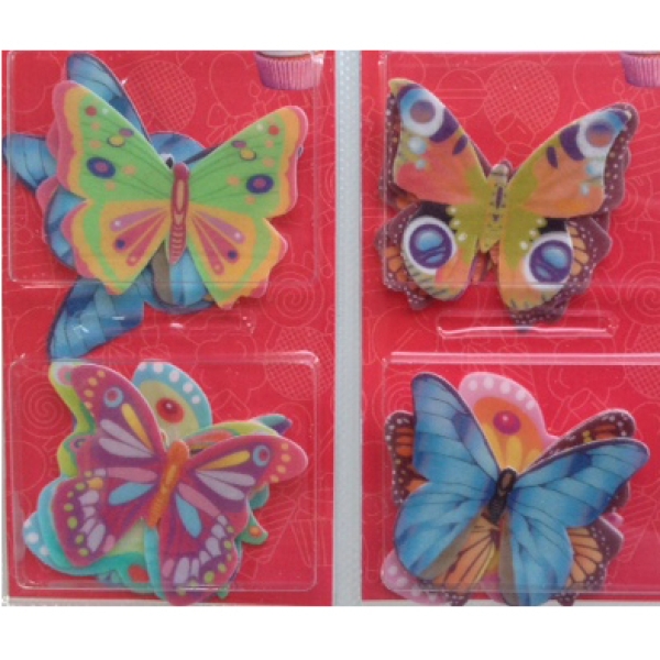 Schmetterlinge aus Oblatenpapier, 8 Stück, 4,5 x 5 cm