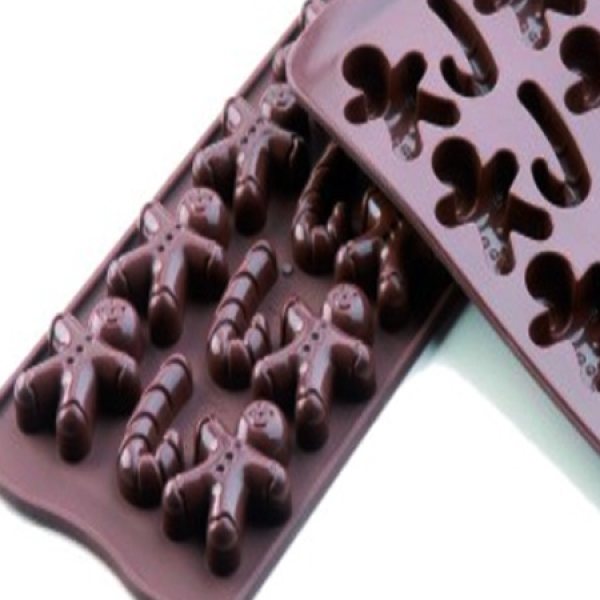 Silikomart Silikonform für Schokolade "Gingerbread man & Zuckerstange"