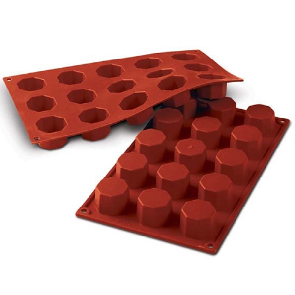Silikomart Muffinform "Oktagon-achteck", 15 Cupcakes, 4 x 2,6 cm