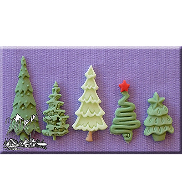 Fondantform 'Weihnachtsbäume', 8 cm