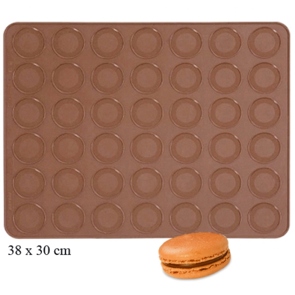 Pavoni Silikon-Backmatte für 42 Macarons, 38 x 30 cm