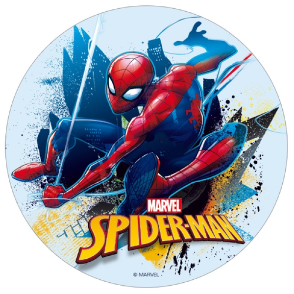 Tortenaufleger "Spiderman", aus Oblate, bunt, rund, 16 cm, deKora