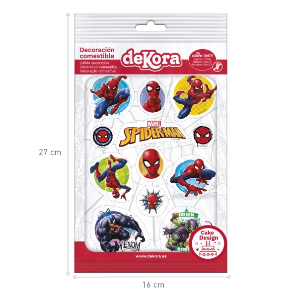 deKora, Muffinsticker "Spiderman", 12 Stück, farbig, Oblatenpapier