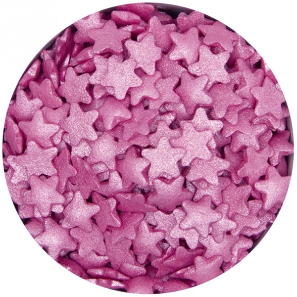 Azo-freie Streudekor Sterne, 40 g, Farbe: Hotpink (lila)