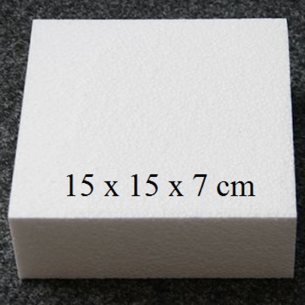 Torten Dummy quadrat, h=7 cm, 15 x 15 cm