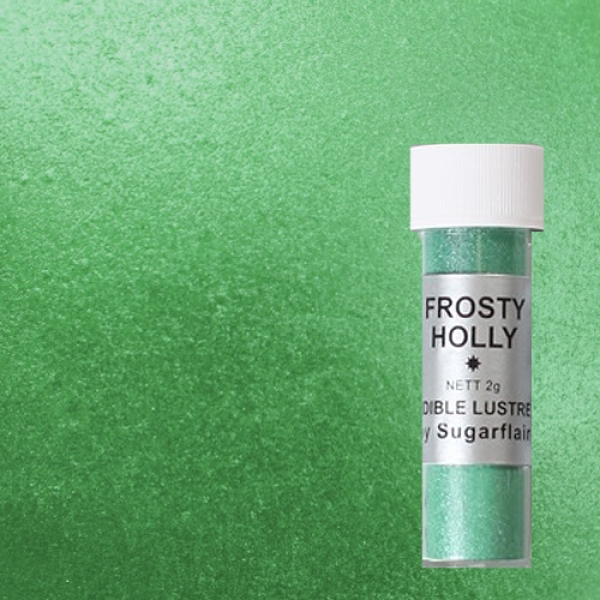 Sugarflair Lebensmittelfarbe Glanz Pulver Frosty Holly (Frostiges Grün) 2 g