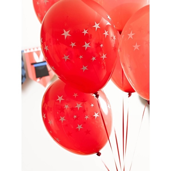 12 Ballons Set mit band, Rot 30 cm