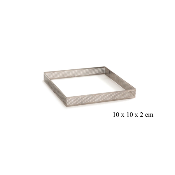 Tartelette-Ring Quadrat gelocht 10 x 10 x 2 cm