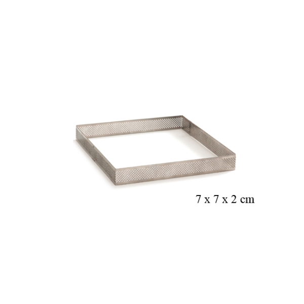 Tartelette-Ring Quadrat gelocht 7 x 7 x 2 cm