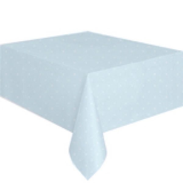 Partytischdecke Blau mit weißen Punkten, 180 x 130 cm