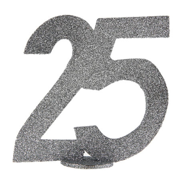 Zahlentopper "25", Silber, 11 x 10 cm
