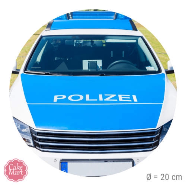 Tortenaufleger "Polizeiauto", rund, 20 cm