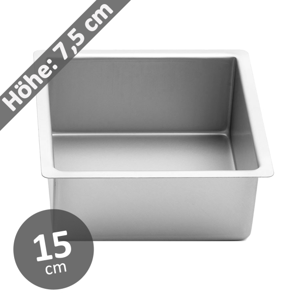 Torten-Backform 15 x 7,5 cm quadratisch Aluminium
