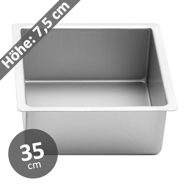 Torten-Backform 35 x 7,5 cm quadratisch Aluminium
