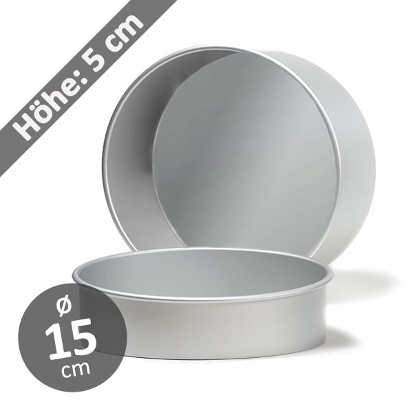 Torten-Backform 15 x 5 cm rund Aluminium