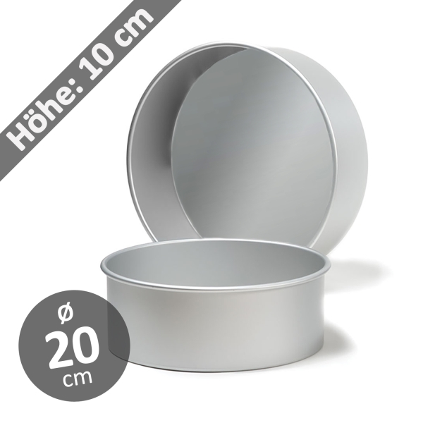 Torten-Backform 20 x 10 cm rund Aluminium