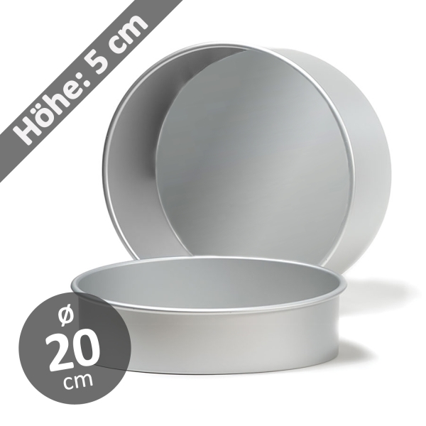 Torten-Backform 20 x 5 cm rund Aluminium