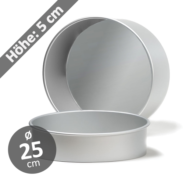 Torten-Backform 25 x 5 cm rund Aluminium