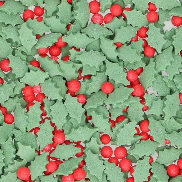 Sprinkles 'Ilexxblätter und rote Beeren' 55 g