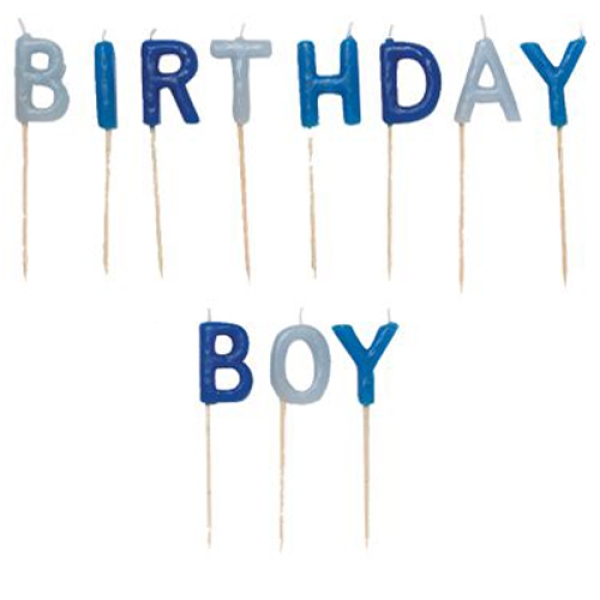 Geburtstagskerzen "Birthday Boy", 11 Stück, 8 cm