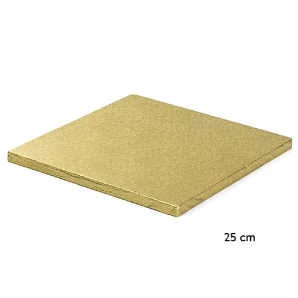 Cake Board Quadrat 25 cm, GOLD