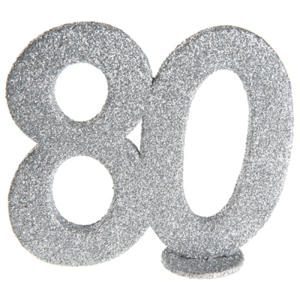 Zahlentopper "80", Silber, 11 x 10 cm