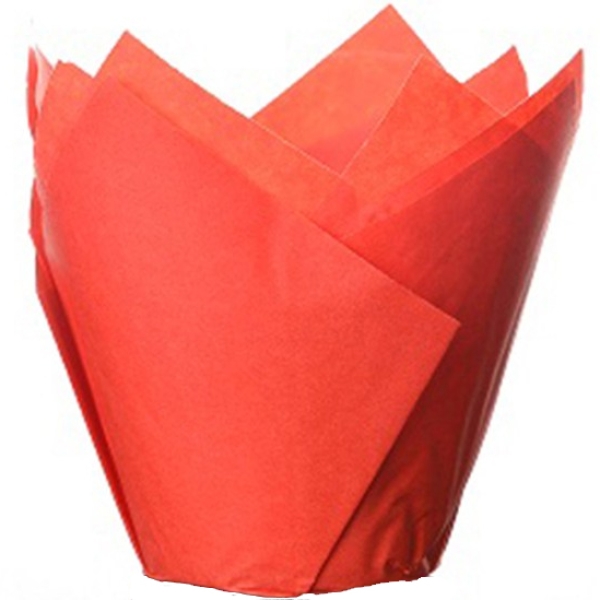 Tulip-Muffinförmchen, 50 Stk, Durchmesser: 5 cm, rot
