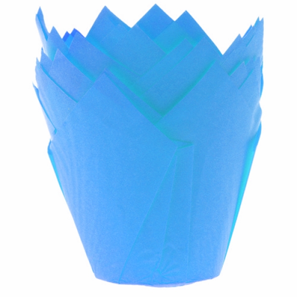 Tulpen-Muffinförmchen Blau, 24 Stück