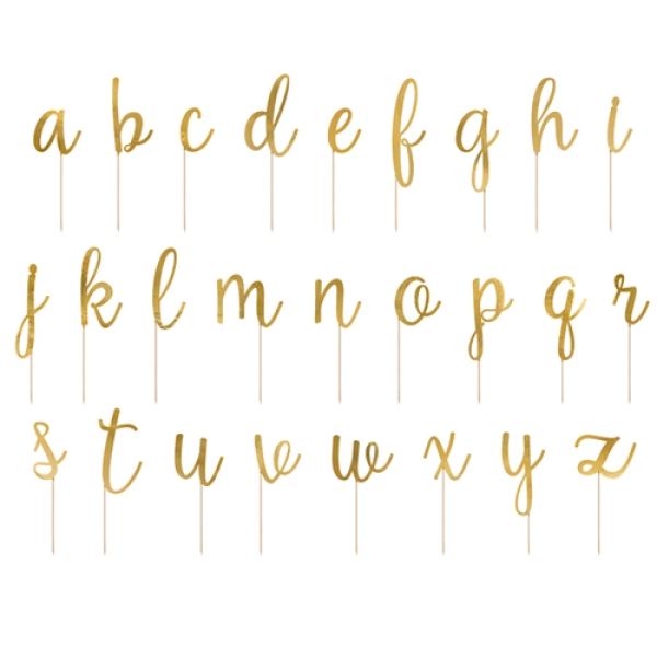 Buchstaben Toppers, gold, 9 - 12,5 cm
