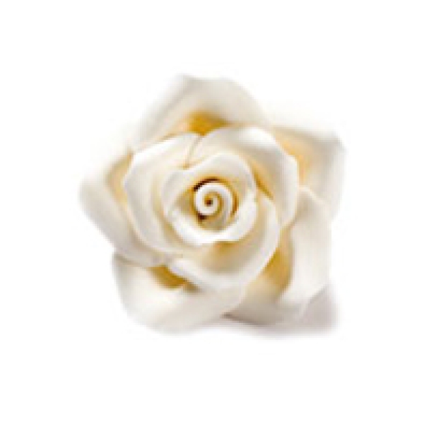 Decora, Zuckerblüten "Weiße Rosen", 8 Stück, handgefertigt, 2 cm