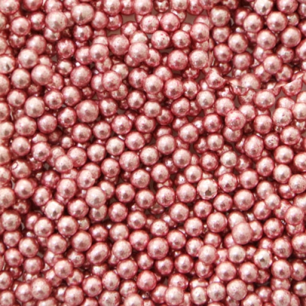 Zuckerperlen, 4 mm, metallic pink, 80 g, FunCakes