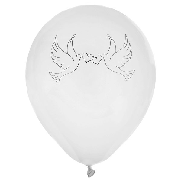 8Stk Luftballons 30cm Hochzeit Taube weiß 