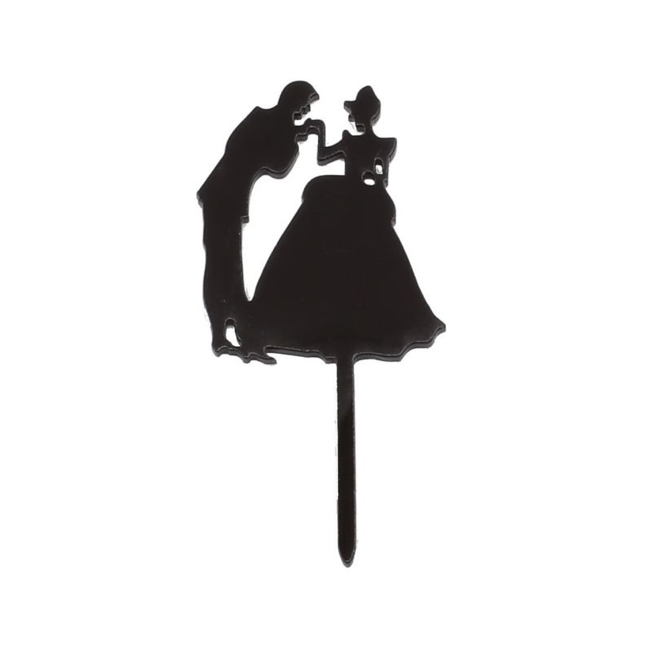 Cupcake Topper Silhouette Handkuss - Schwarz - Acryl - 8 Stück