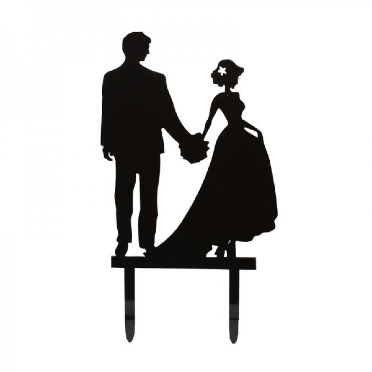 Sweet Kolor - Cake Topper Silhouette Romantik - Schwarz - Acryl 10