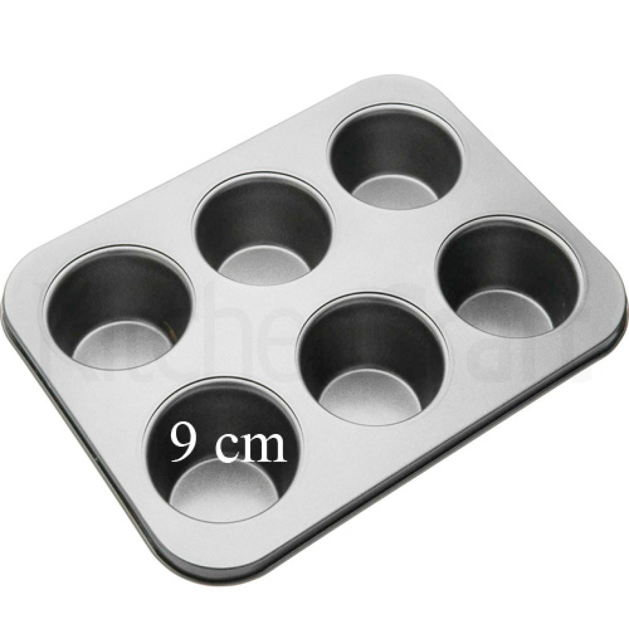 Amerikanische Muffinform 6 XL Muffins(9 x 4 cm) , Carbon