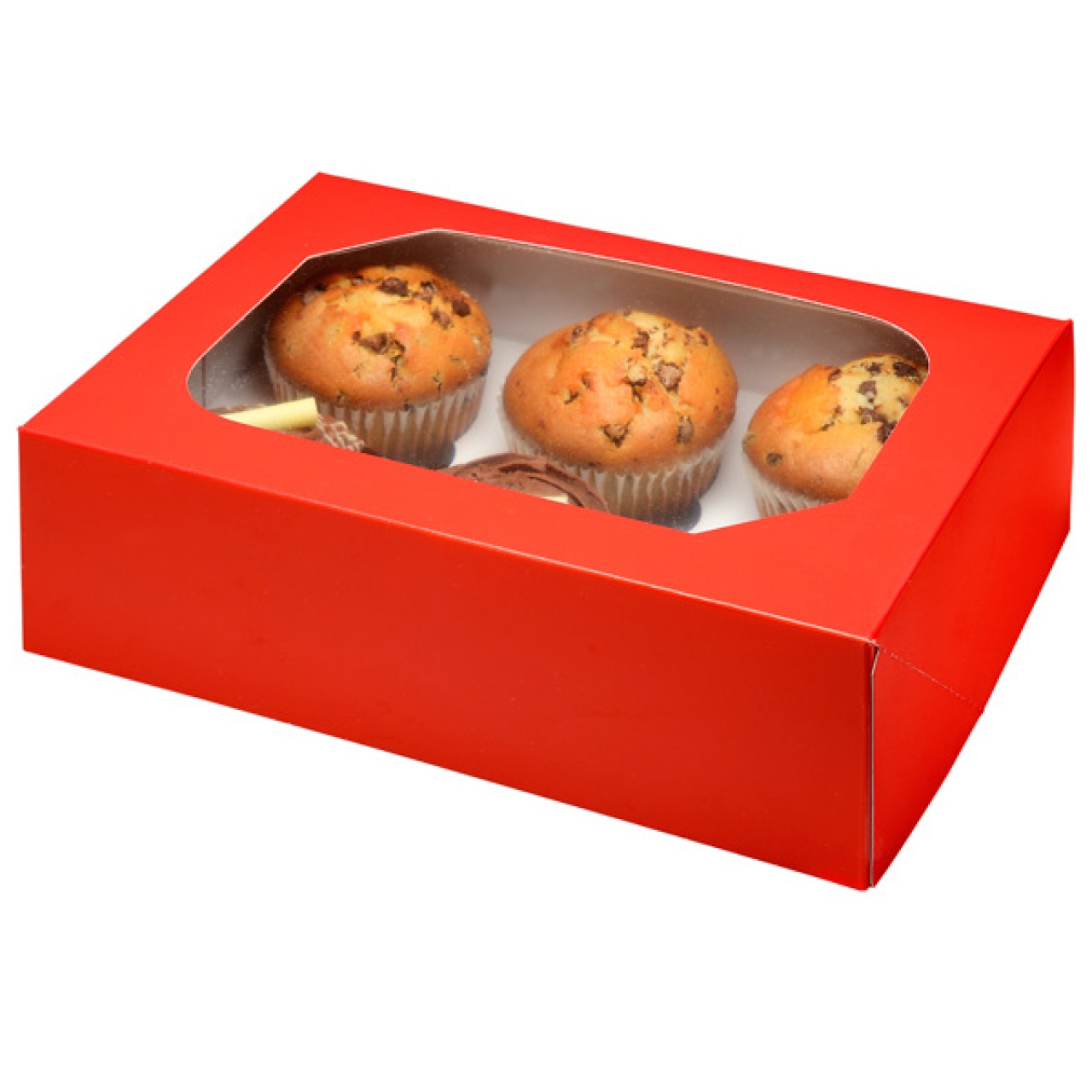 Cupcake Box für 6 cupcakes in Rot