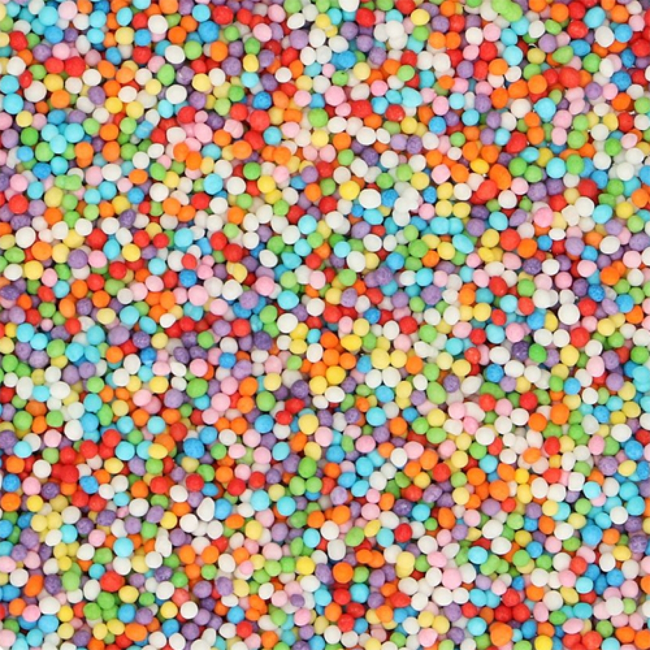 Zuckerperlen "Disco-Mix", Gelb, Orange, Rot, Grün, Blau, Rosa, Lila & Weiß, 80 g, FunCakes