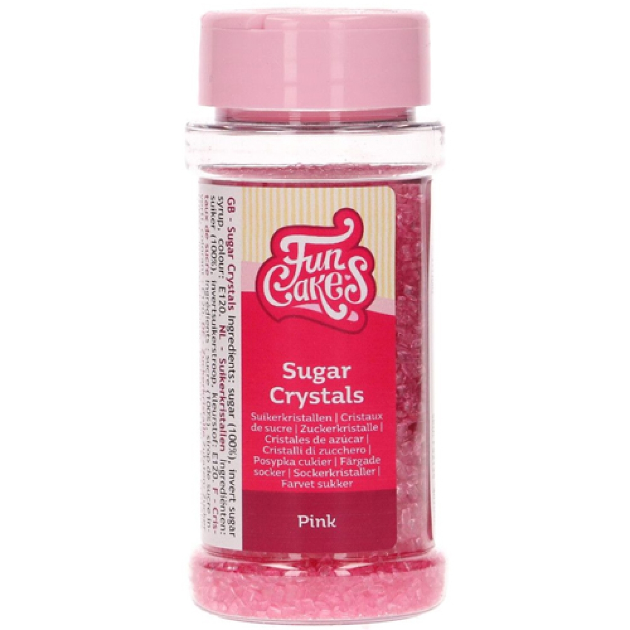 FunCakes, Farbzucker "Sugar Crystals Pink", Rosa, 80 g