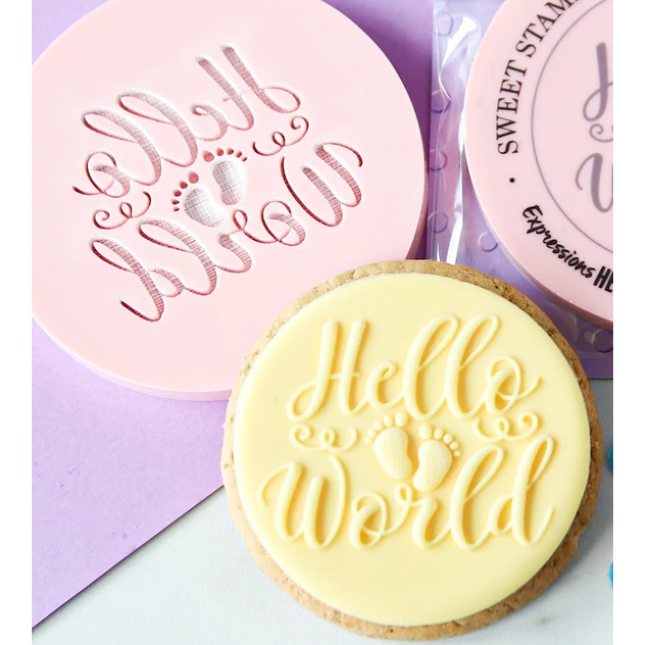 Sweet Stamp Outboss Stempel Hello World