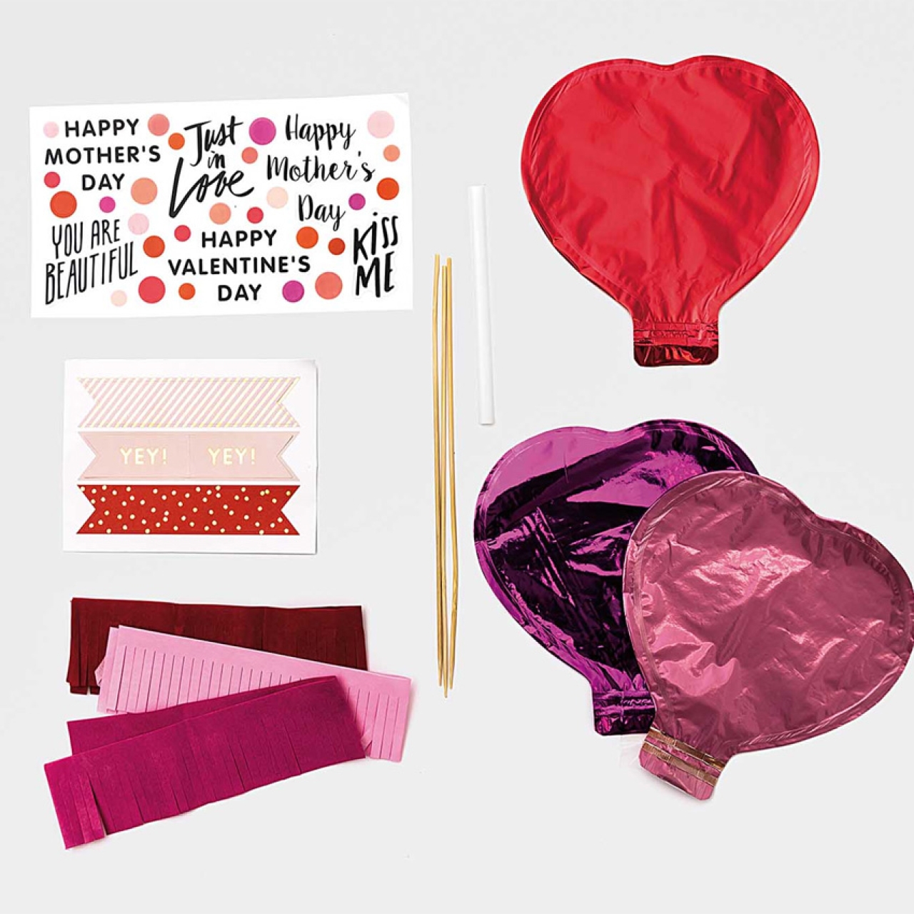 Ballon-Topper Herzen, Rot, Pink, Herz