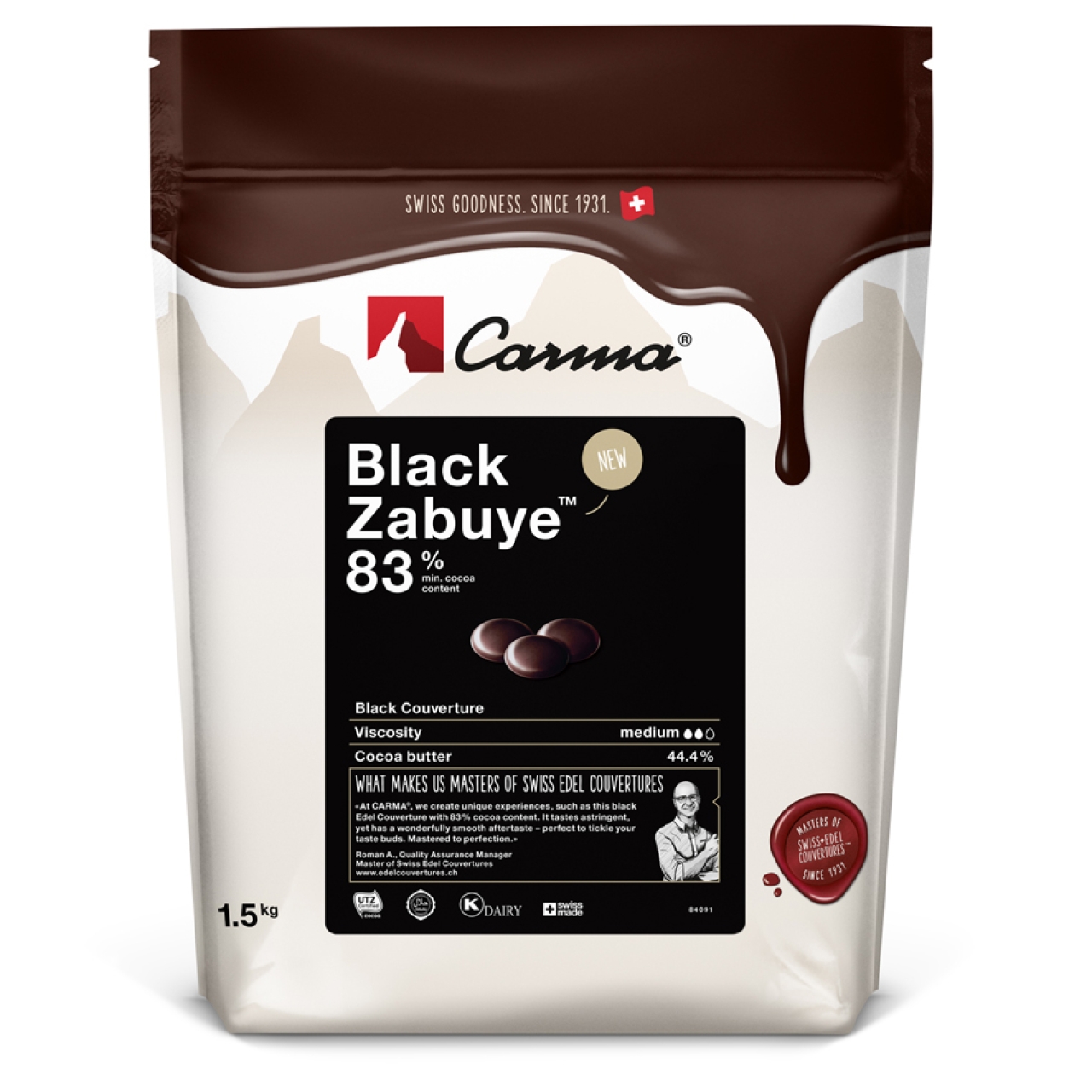 Carma Zabuye Schwarze Schokolade 1,5 kg Beutel
