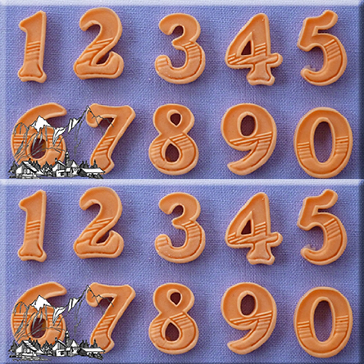 Cupcakes Deko Silikonform für Fondant  'Zahlen Gradient' 1,8 cm