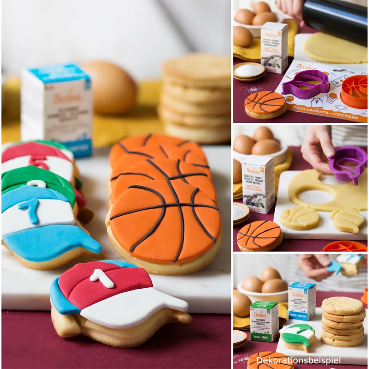 Keks-Ausstecher aus Kunststoff Cap & Basketball