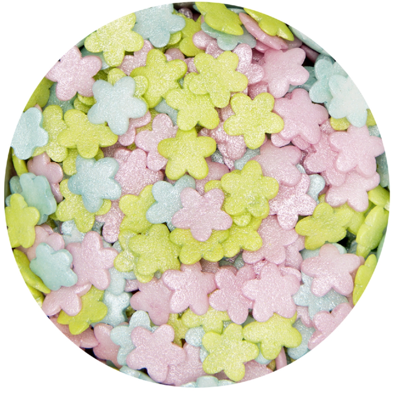 Azo-freies Streudekor "Blumen", Springtime-Farben: Rosa, Türkis, Grün, 45 g, Städter
