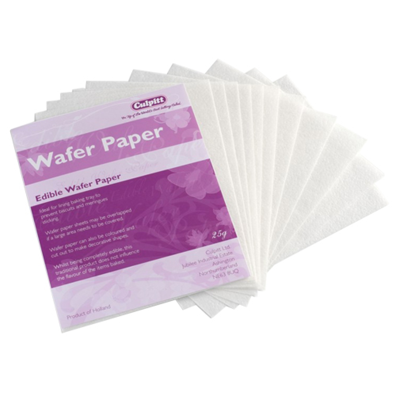 Culpitt Essbarer Papier Wafer Sheets 12er Set, 17 x 14 cm