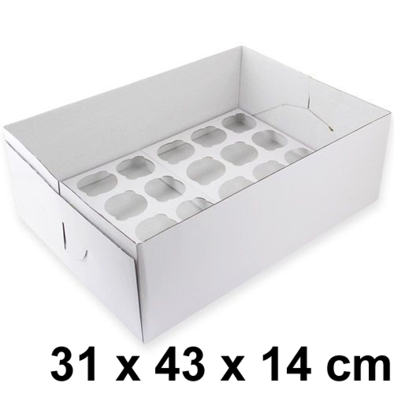Cupcake-Box für 24 Cupcakes, 31 x 43 x 14 cm