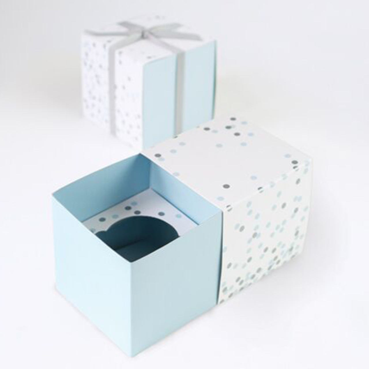 Cupcake-Boxen "Konfetti", Blau, 6 Stück